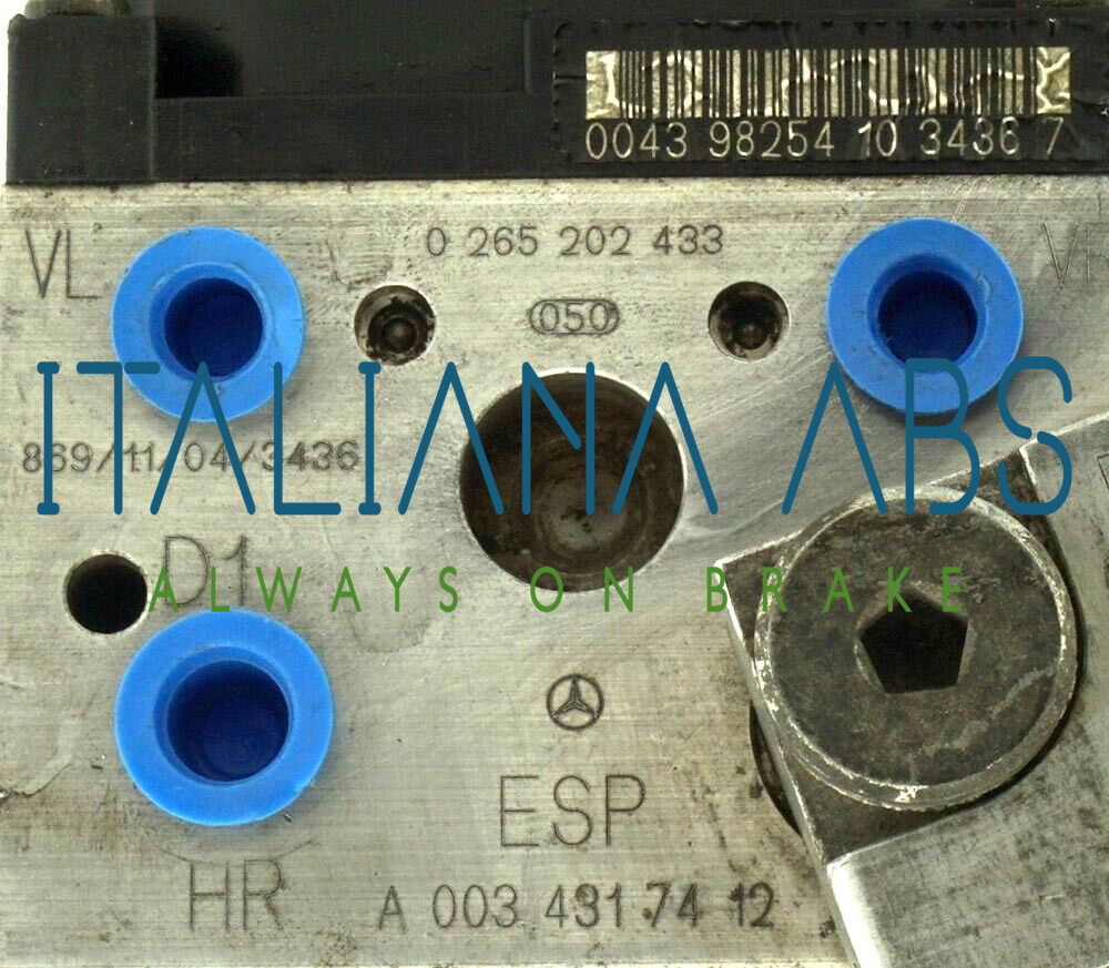 Centralina ABS MERCEDES, codici identificativi: 0265202433 A0034317412
