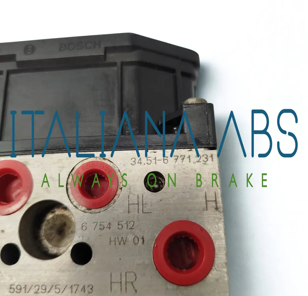 Centralina ABS BMW, codici identificativi: 0265225007 34516771231 6771233 0265950006