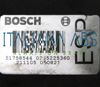 Centralina ABS Alfa Romeo, codici identificativi: 0265225360 51758544 0265950165