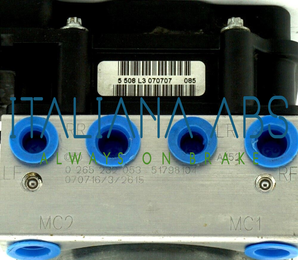 Centralina ABS FIAT, codici identificativi: 0265232053 51798104 0265800690