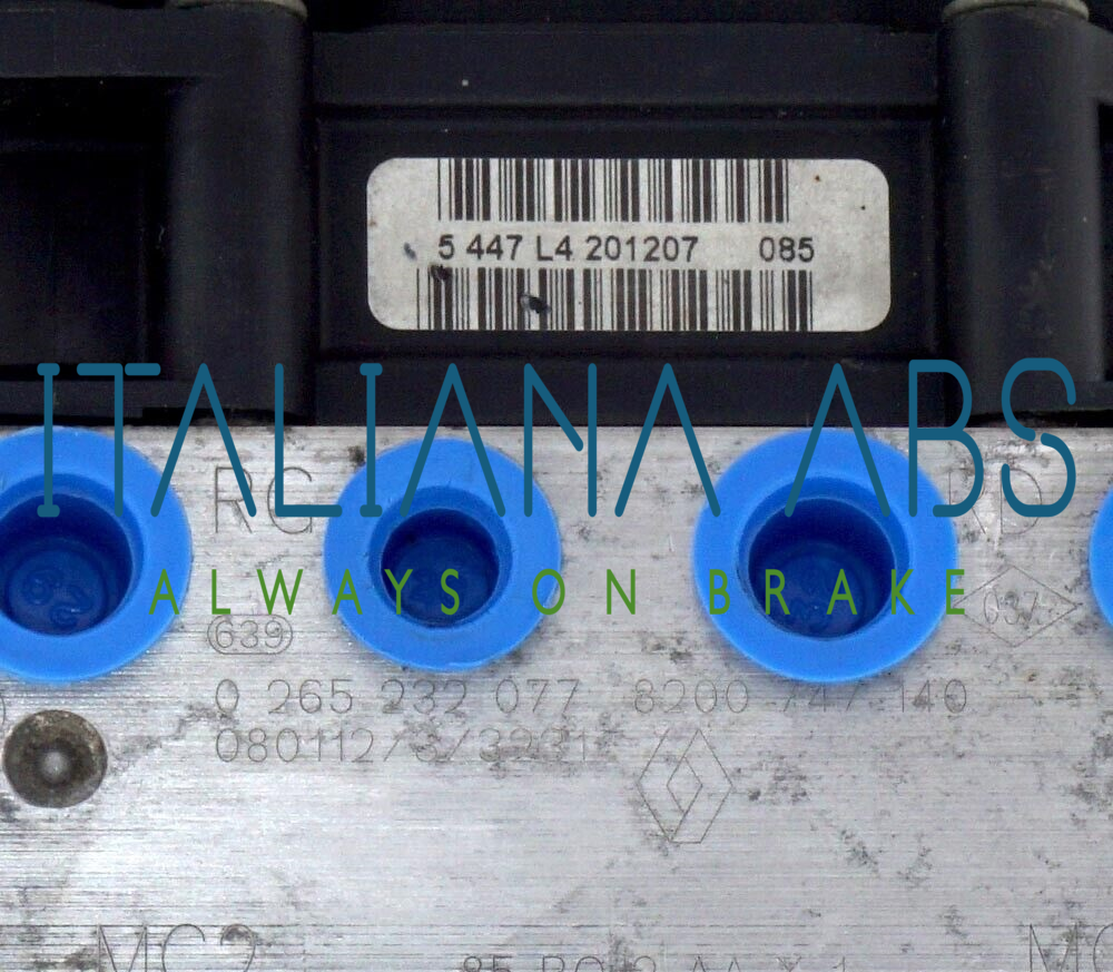 Centralina ABS RENAULT, codici identificativi: 0265232077 8200747140 0265800559