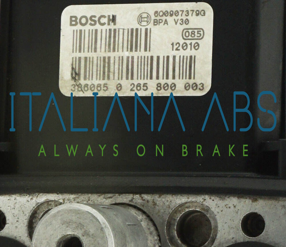Centralina ABS VW, codici identificativi: 0265800003 6Q0907379G 6Q0614117E
