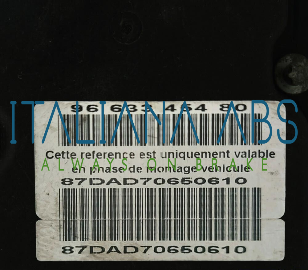 Centralina ABS CITROEN, codici identificativi: 0265800406 9661886780 9663345480
