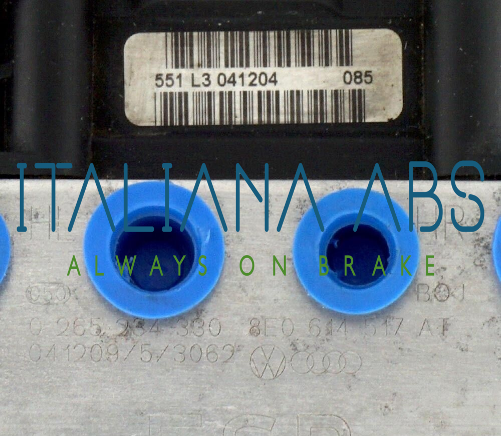 Centralina ABS AUDI, codici identificativi: 0265950468 8E0614517AT 8E0910517B