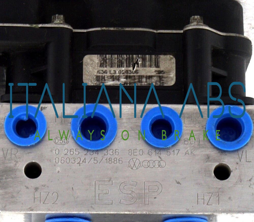 Centralina ABS AUDI, codici identificativi: 0265950474 8E0614517AK 8E0910517D