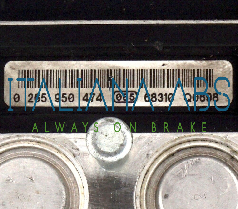 Centralina ABS AUDI, codici identificativi: 0265950474 8E0614517AK 8E0910517D
