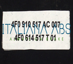 Centralina ABS AUDI, codici identificativi: 0265950556 4F0910517AC 4F0614517T