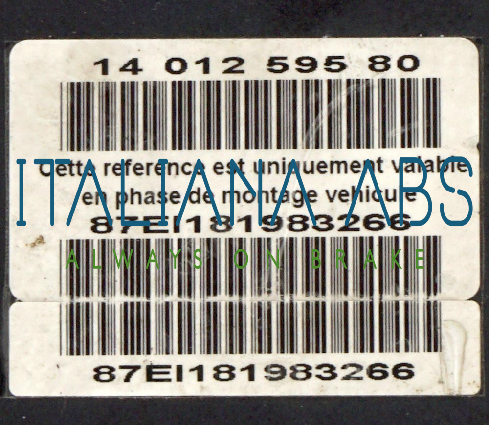 Centralina ABS PEUGEOT, codici identificativi:  0265950806 9661887180 1401259580