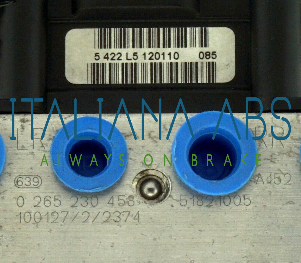 Centralina ABS FIAT, codici identificativi: 0265951102 0265230458 51821005