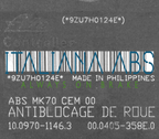 Centralina ABS PEUGEOT, codici idnetificativi: 10020701054 10097011463 9663945580
