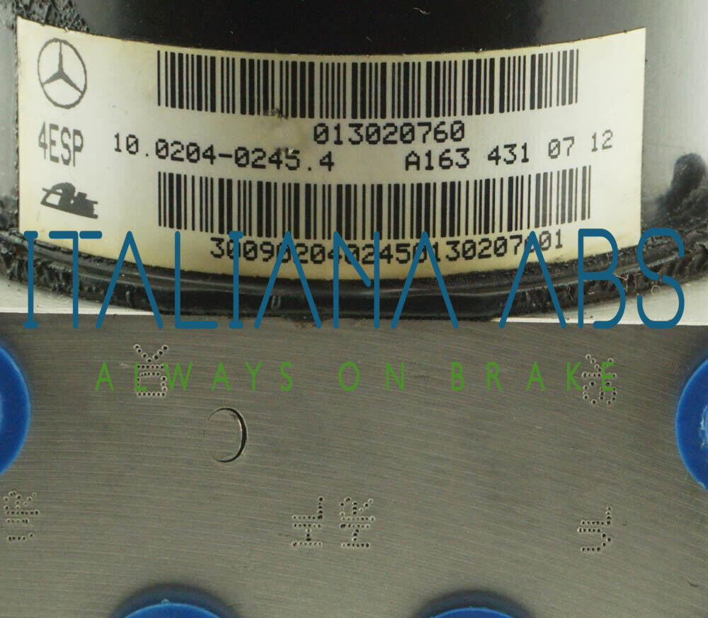 Centralina ABS MERCEDES, codici identificativi: 10021096861 10020402454 A1634310712