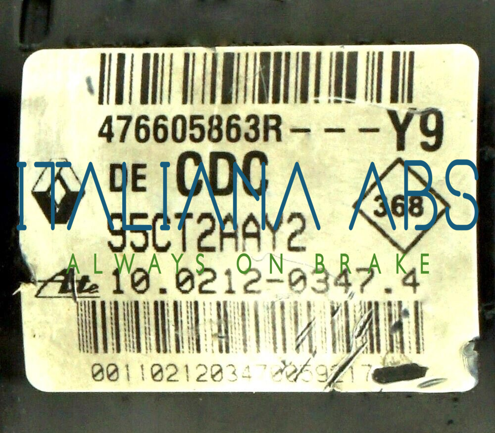 Centralina ABS RENAULT, codici identificativi: 10021203474 476605863R 10096114293
