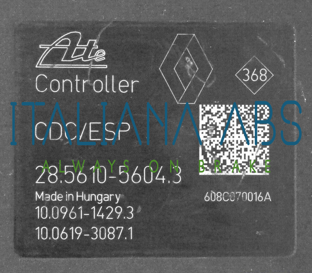 Centralina ABS RENAULT, codici identificativi: 10021203474 476605863R 10096114293