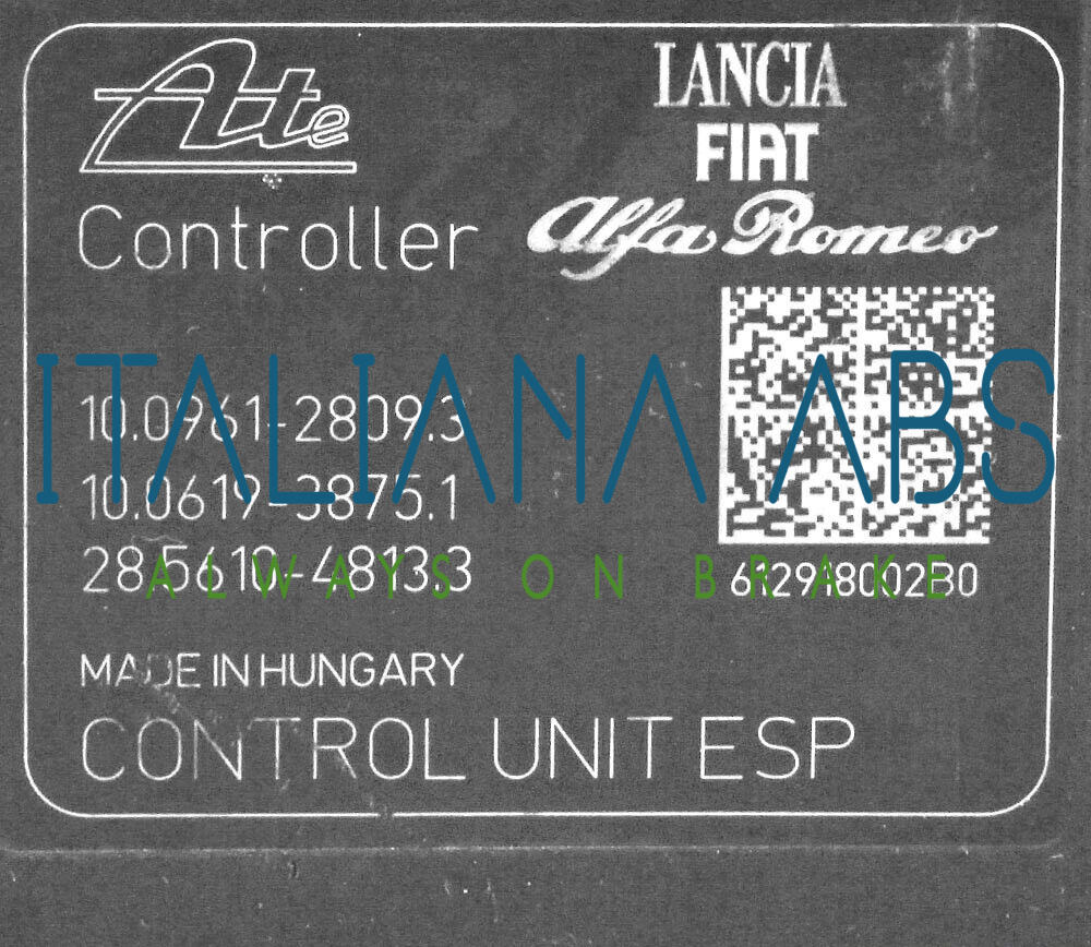 Centralina ABS Alfa Romeo codici identificativi: 10021208024 10096128093 00051913822