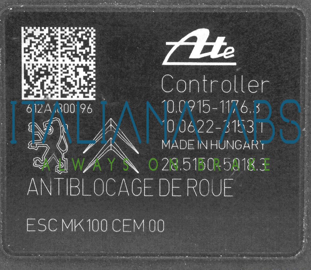 Centralina ABS CITROEN, codici identificativi: 10022001814 9804161580 10091511763