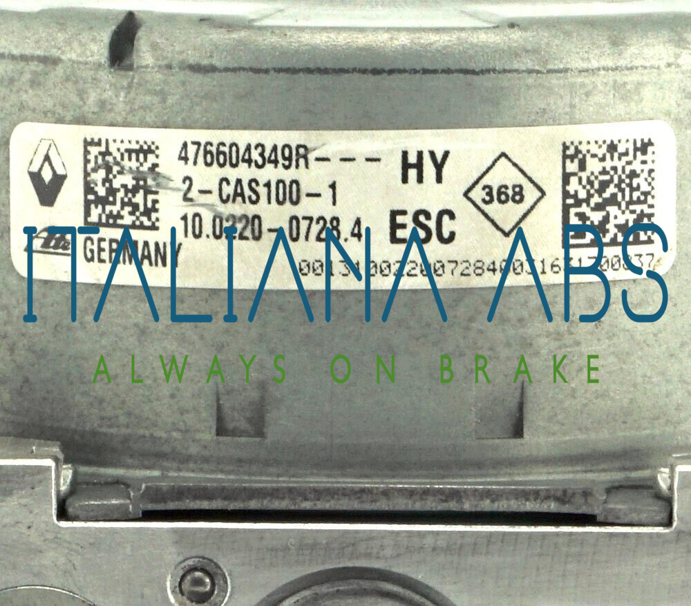 Centralina ABS RENAULT, codici identificativi: 10022007284 476604349R 10091514703