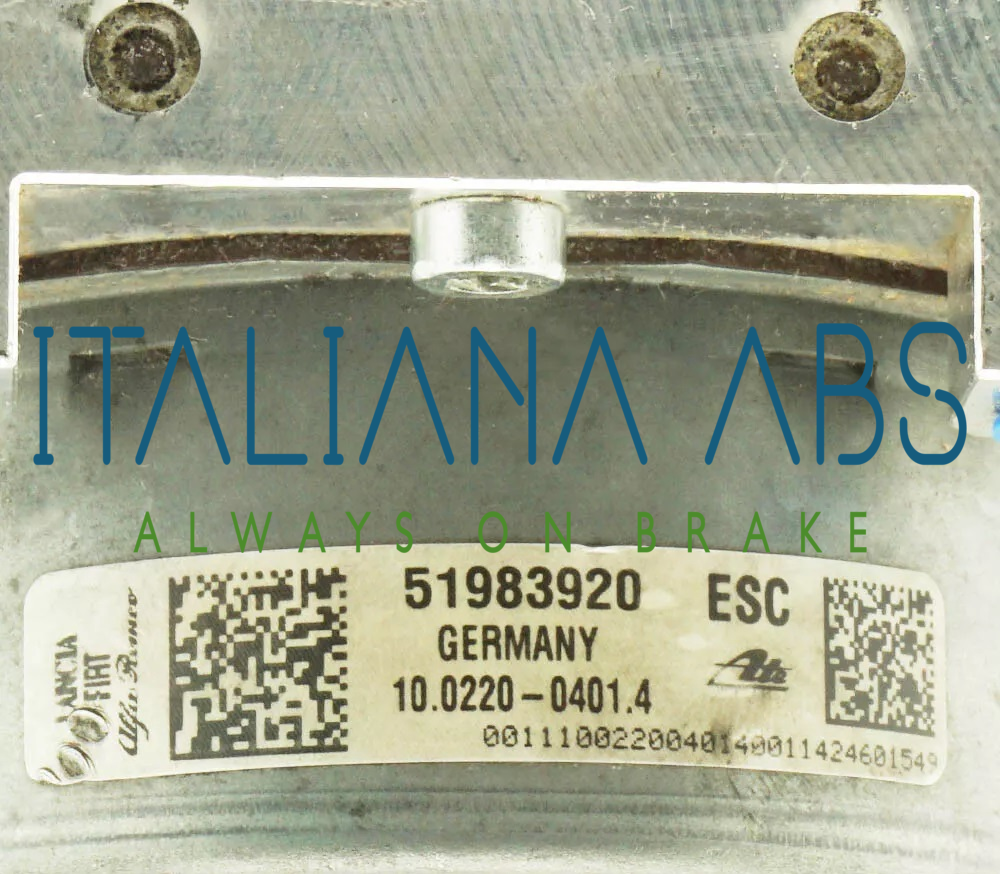 Centralina ABS Alfa Romeo, codici identificativi: 10091528083 10062237201 51983920
