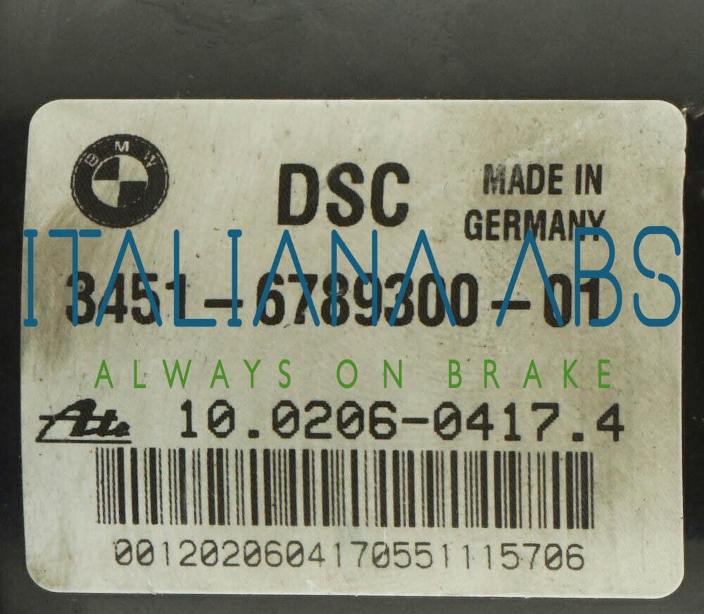 Centralina ABS BMW, codici identificativi: 10096008453 6789301 34516789300