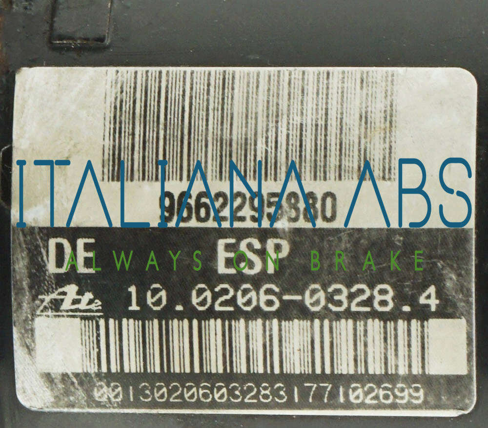 Centralina ABS PEUGEOT, codici identificativi: 10096011873 9662295880 10020603284
