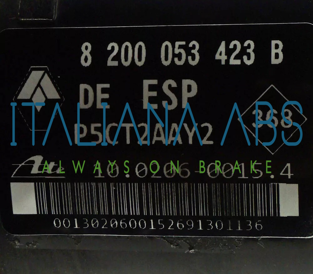 Centralina ABS RENAULT, codici identificativi: 10096014113 8200053423B