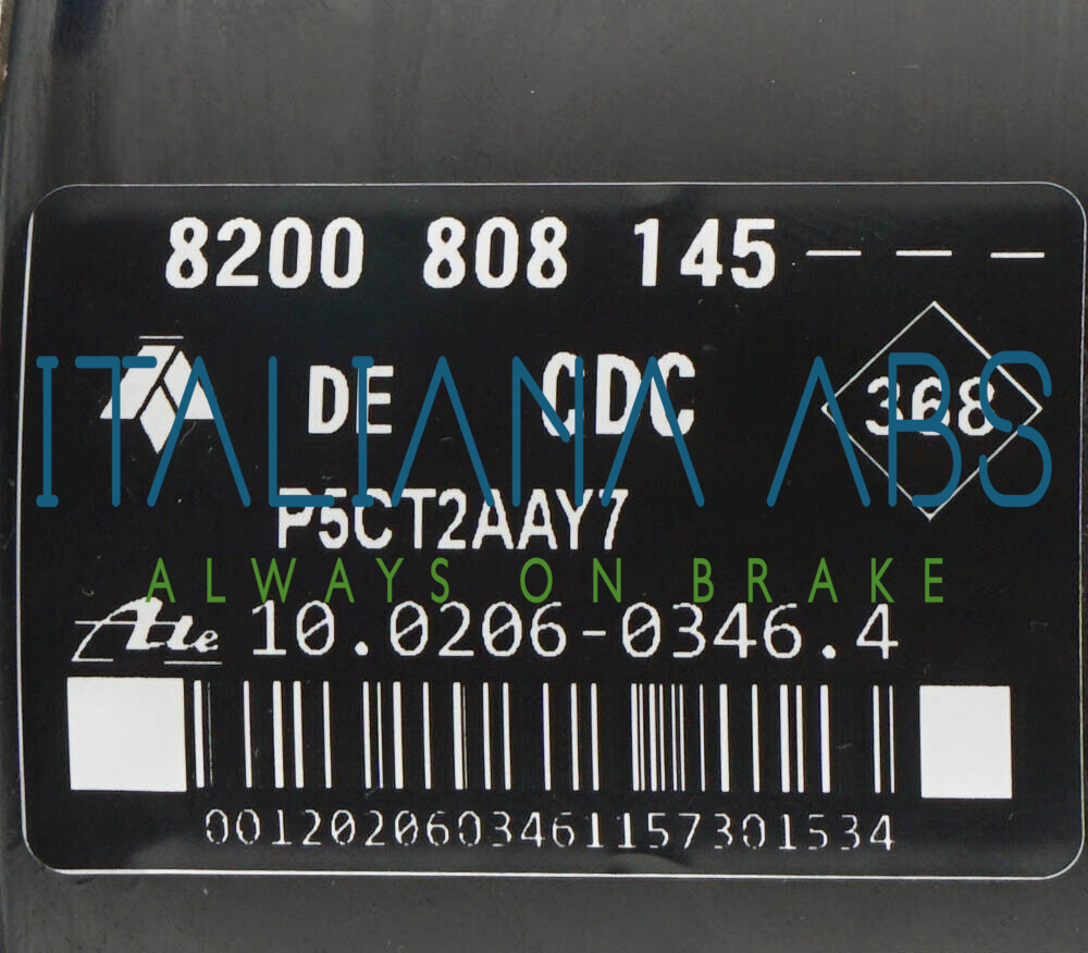 Centralina ABS RENAULT, codici identificativi: 10096014443 8200808145 10020603464