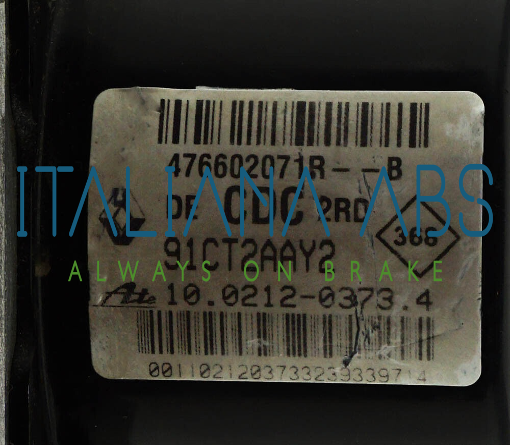 Centralina ABS RENAULT, codici identificativi: 10096114433 10021203734 476602071R