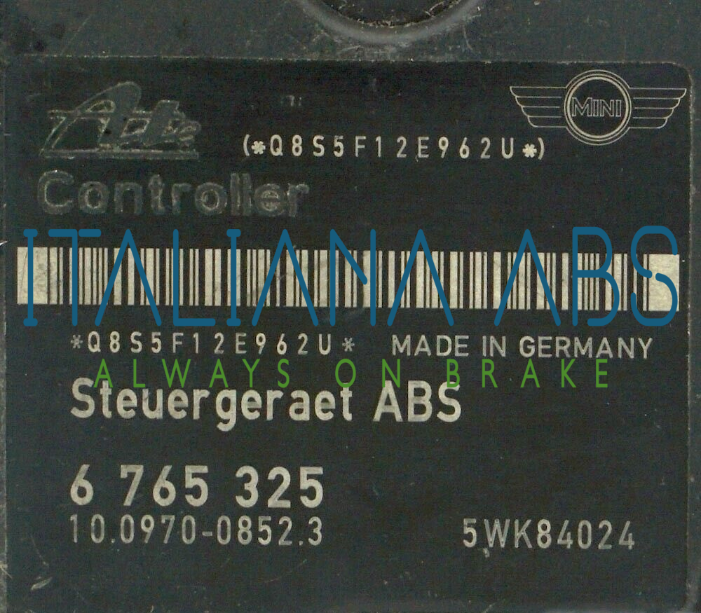 Centralina ABS MINI, codici identificativi: 10097008523 10020700154 6765323 6765325