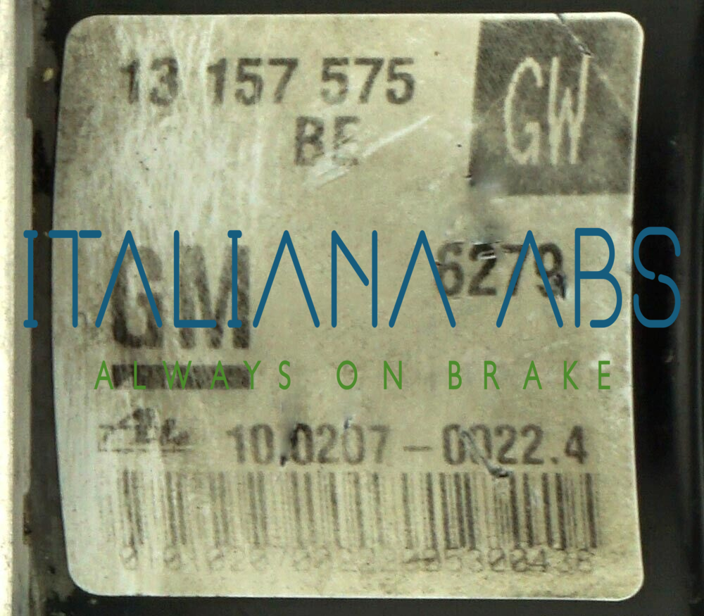Centralina ABS OPEL, codici identificativi: 13157575 GW 10020700224 10097005033