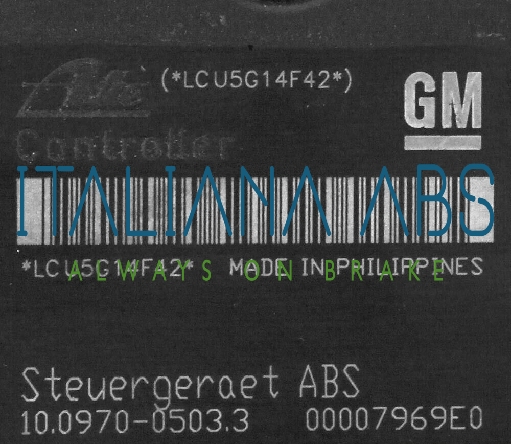 Centralina ABS OPEL, codici identificativi: 13157575 GW 10020700224 10097005033