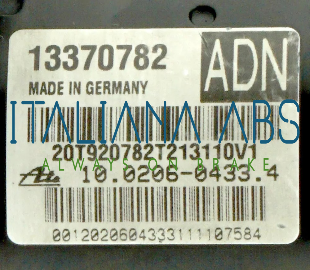 Centralina ABS OPEL, codici identificativi: 13370782 ADN 10020604334 10096045343