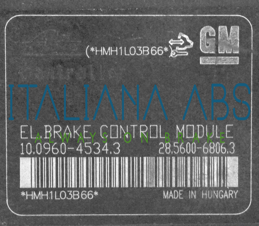 Centralina ABS OPEL, codici identificativi: 13370782 ADN 10020604334 10096045343