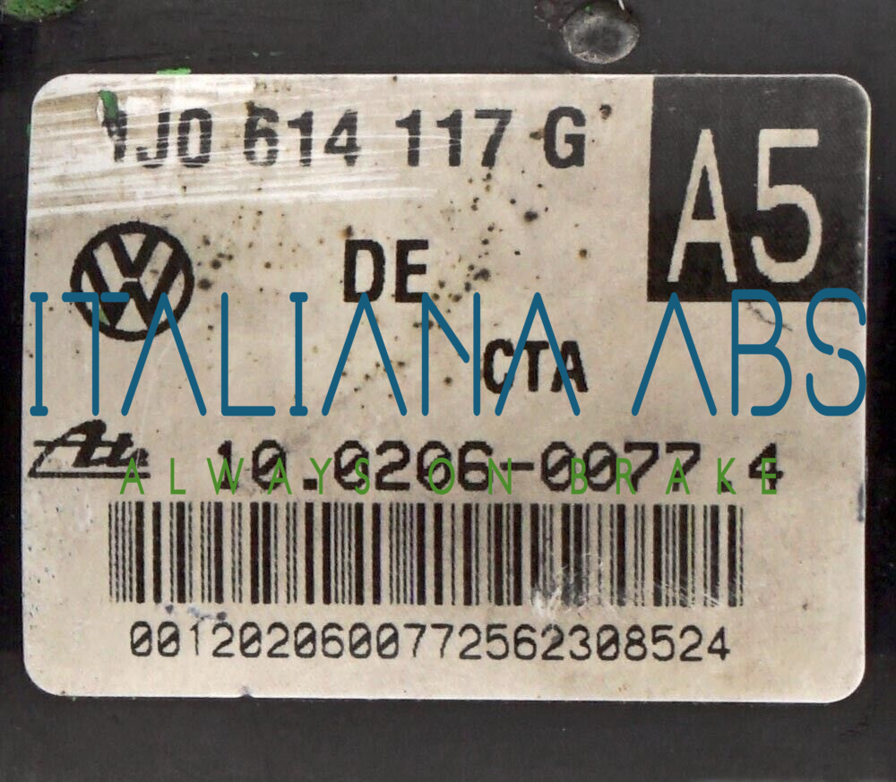Centralina ABS VW, codici identificativi: 1C0907379L 10096003343 1J0614117G