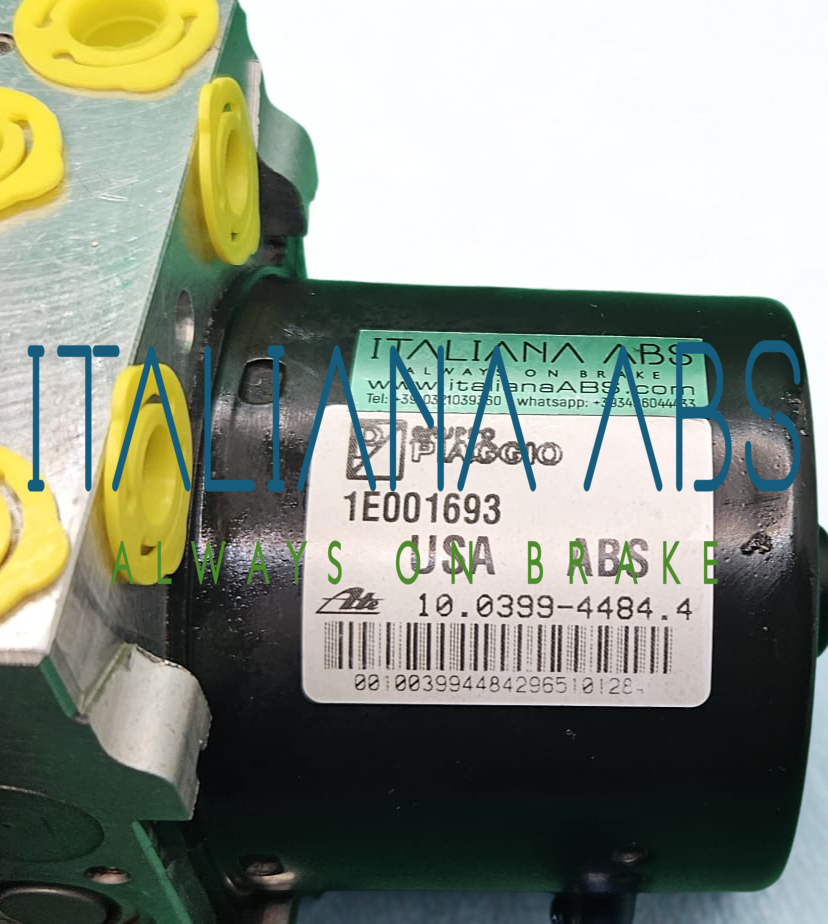 Centralina ABS PIAGGIO, codici identificativi: 1E001693 10039944844 10092666053