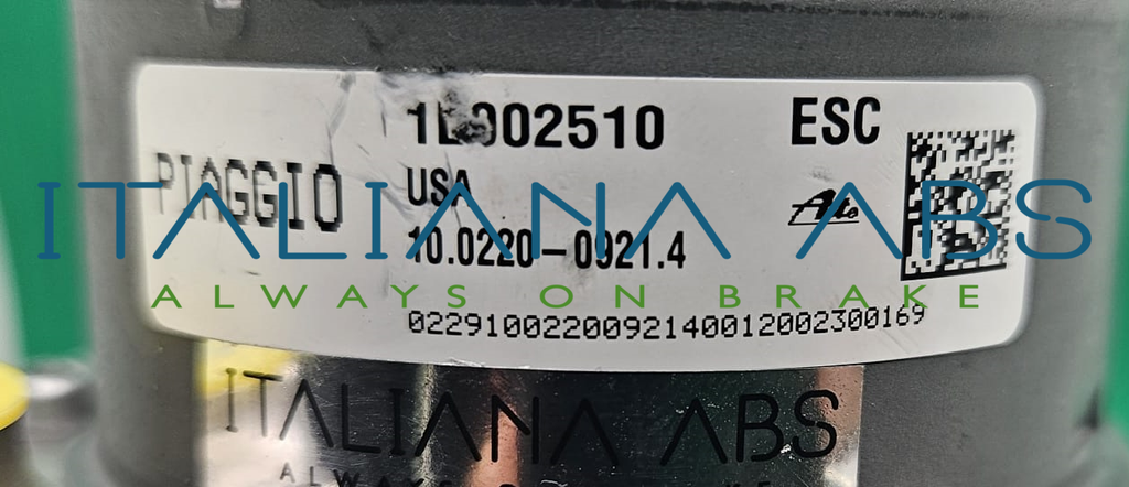Centralina ABS PIAGGIO, codici identificativi: 1E002510 10022009214 10091566073