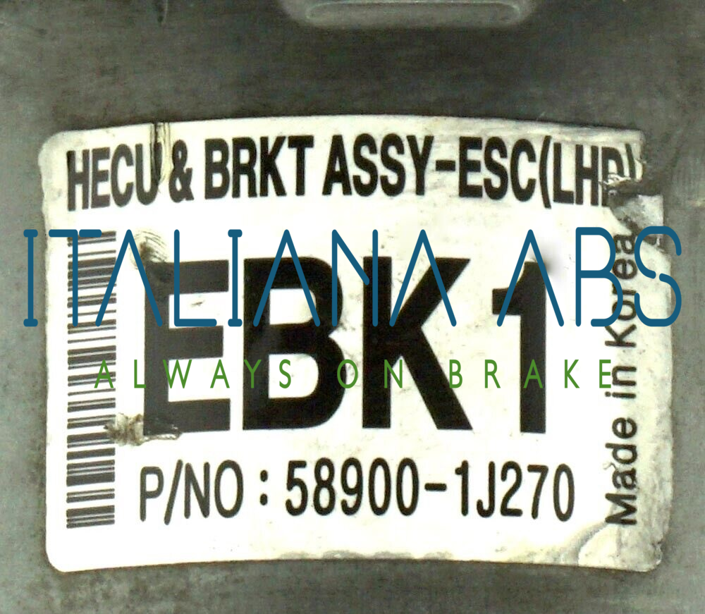 Centralina ABS HYUNDAI, codici identificativi: 1J58920800 EBK1 589001J270 1J58930800