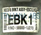Centralina ABS HYUNDAI, codici identificativi: 1J58920800 EBK1 589001J270 1J58930800