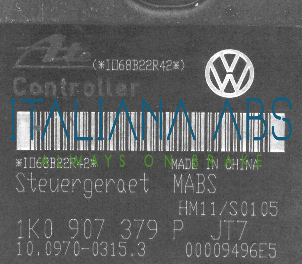 Centralina ABS VW, codici identificativi: 1K0614117H 1K0907379P 10097003153