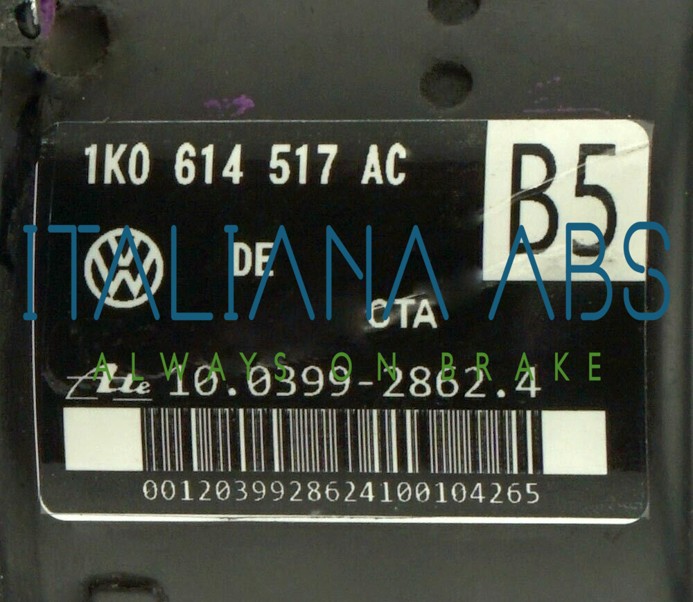 Centralina ABS VW, codici identificativi: 1K0614517AC 10039928624 10096003623