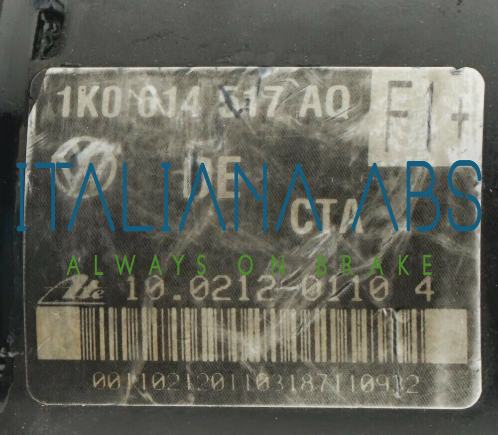 Centralina ABS VW, codici identificativi: 1K0614517AQ 1K0907379AP 10096103153