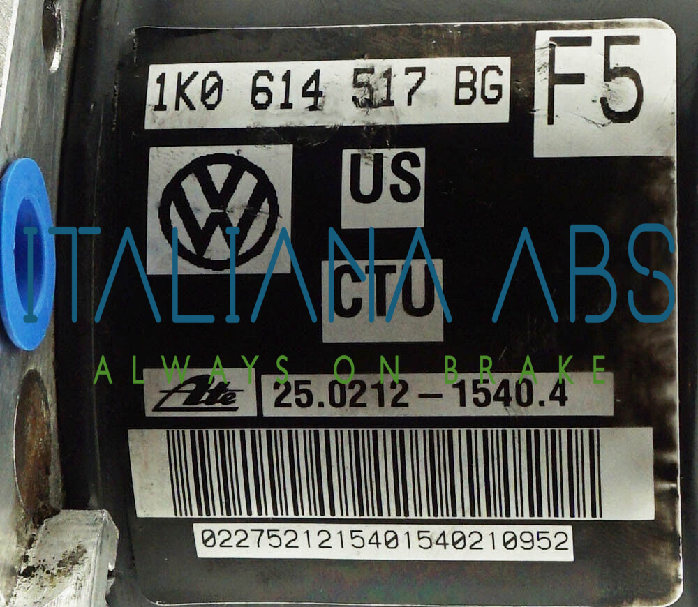 Centralina ABS VW, codici identificativi: 1K0614517BG 1K0907379AH 10096103333