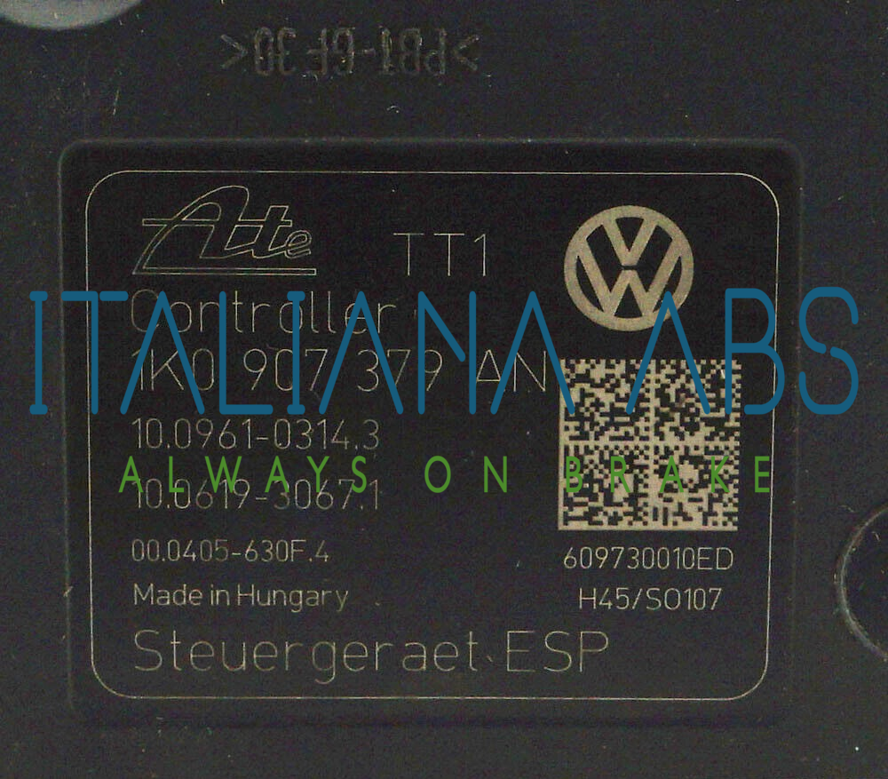 Centralina ABS VW, codici identificativi: 1K0614517BJ 1K0907379AN 10096103143