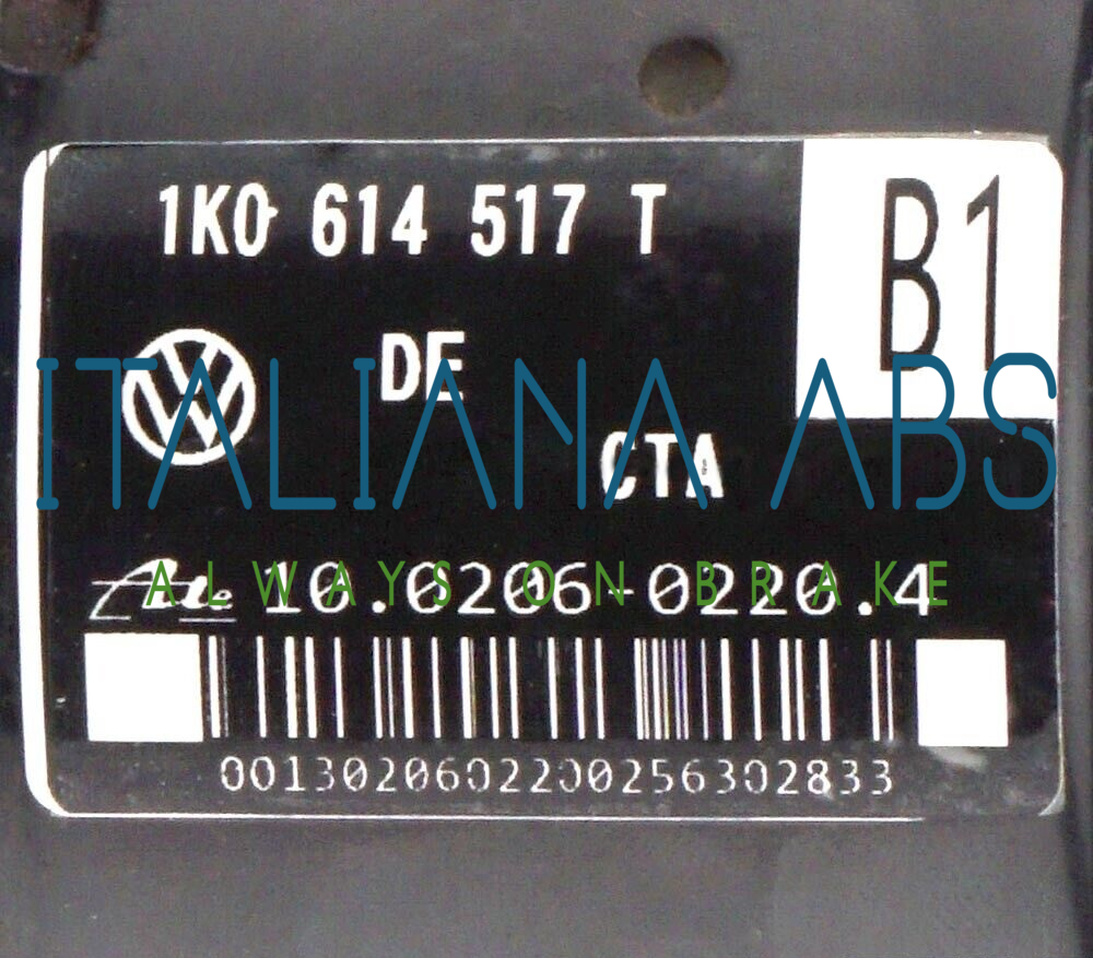 Centralina ABS VW, codici identificativi: 1K0614517T 1K0907379AA 10096003603