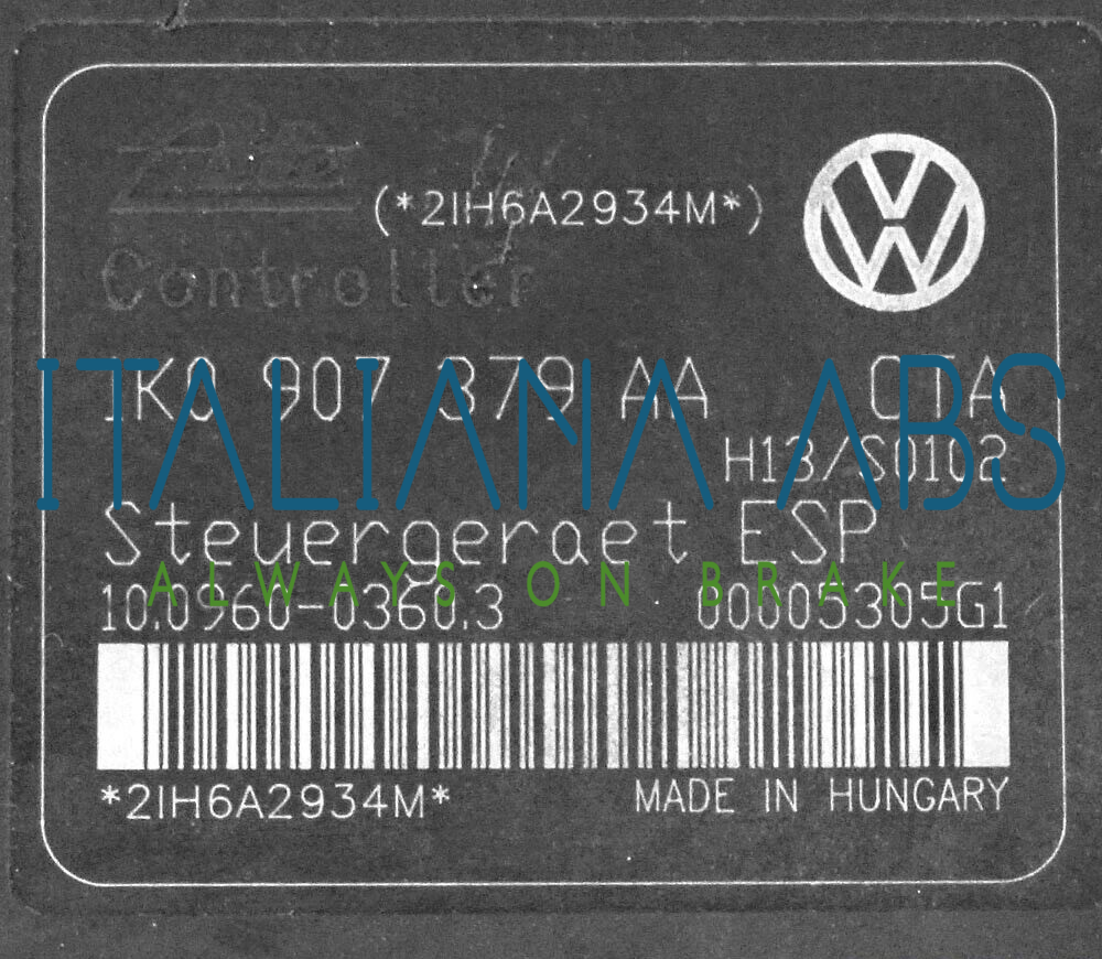 Centralina ABS VW, codici identificativi: 1K0614517T 1K0907379AA 10096003603
