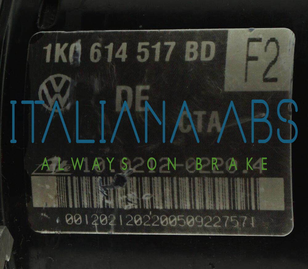 Centralina ABS VW, codici identificativi: 1K0907379AN TT1 10096103143 1K0614517BD