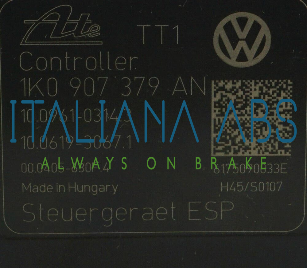 Centralina ABS VW, codici identificativi: 1K0907379AN TT1 10096103143 1K0614517BD