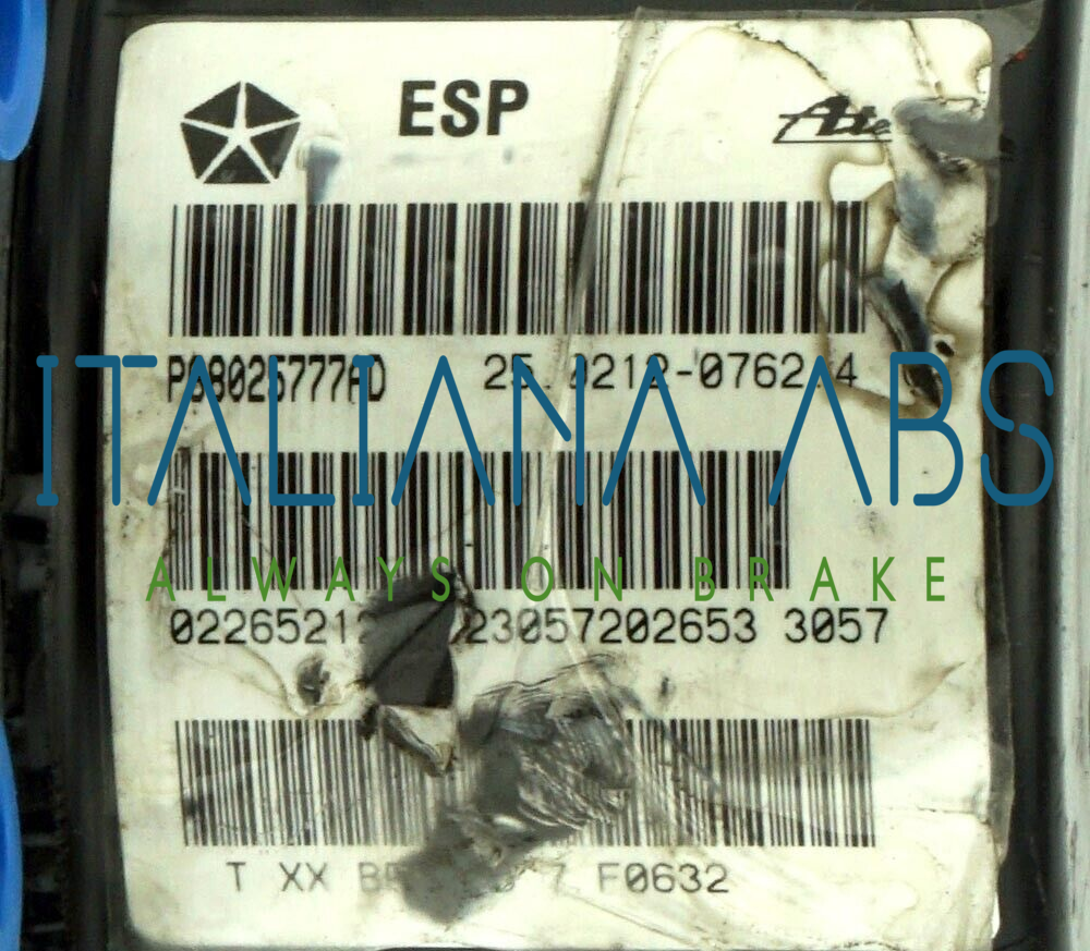 Centralina ABS JEEP, codici identificativi: 25021207624 P68025777AD 25092841103