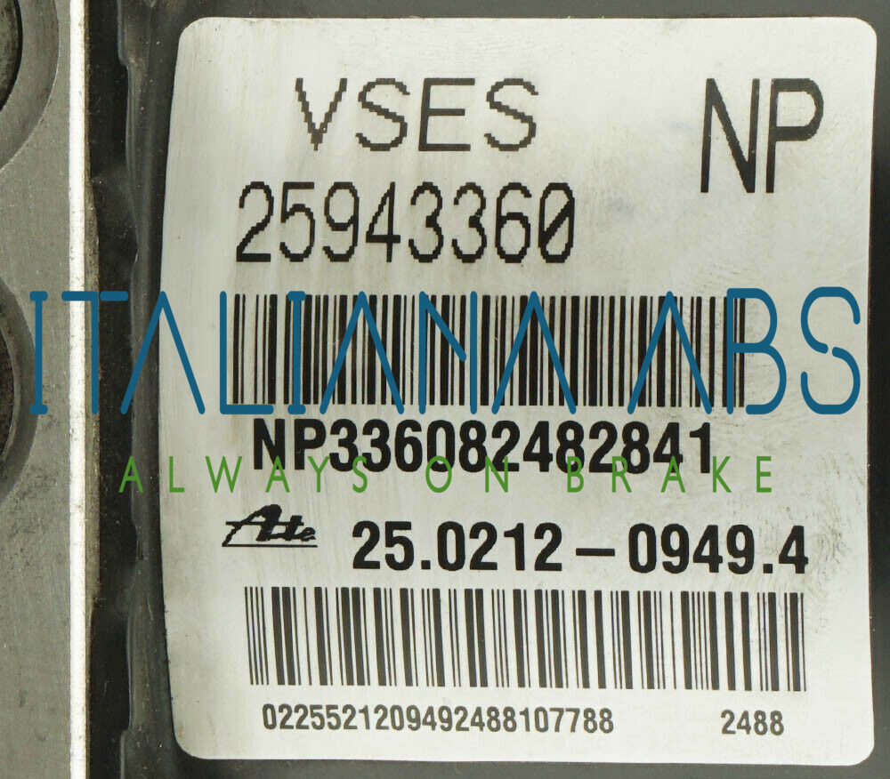 Centralina ABS CHEVROLET codici identificativi: 28526205013 25943360 25021209494