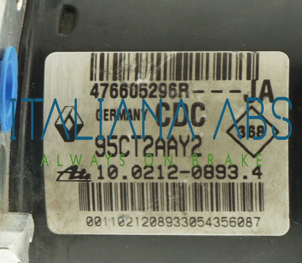 Centralina ABS RENAULT, codici identificativi: 28561258413 10096114783 476605296R