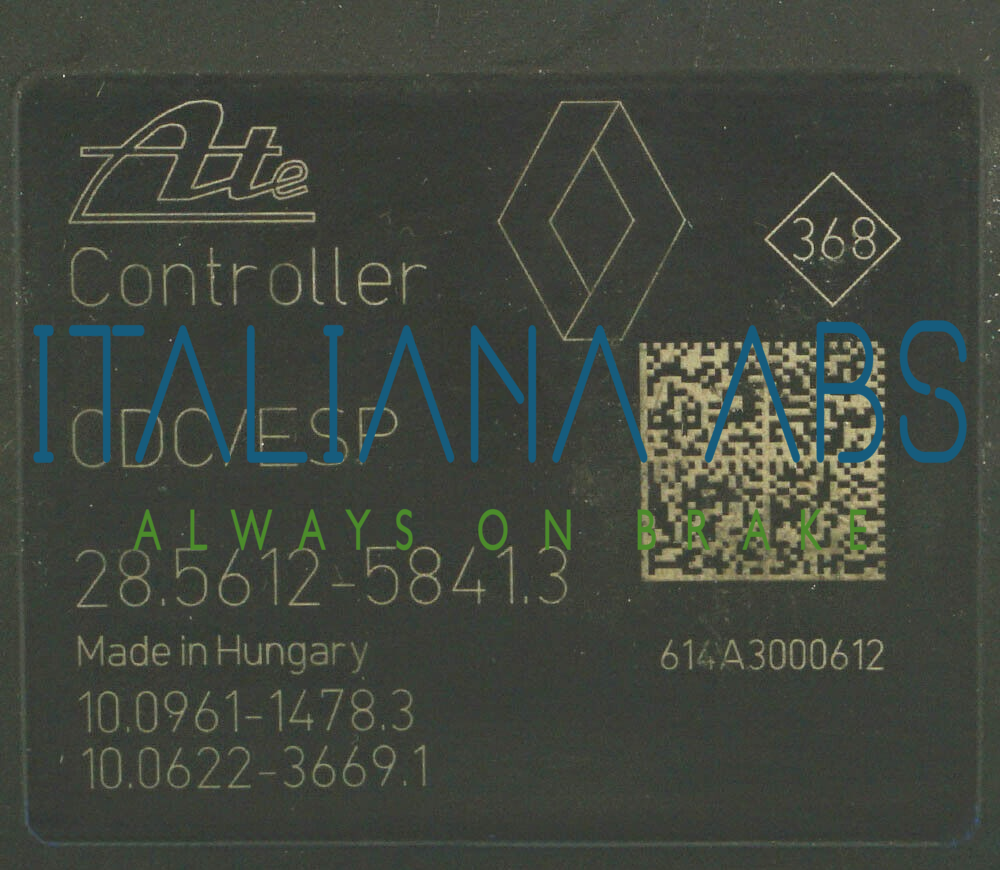Centralina ABS RENAULT, codici identificativi: 28561258413 10096114783 476605296R