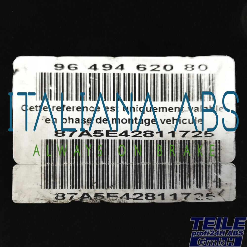 Centralina ABS CITROEN, codici identificativi: 0265950370 96489462080 9649988180